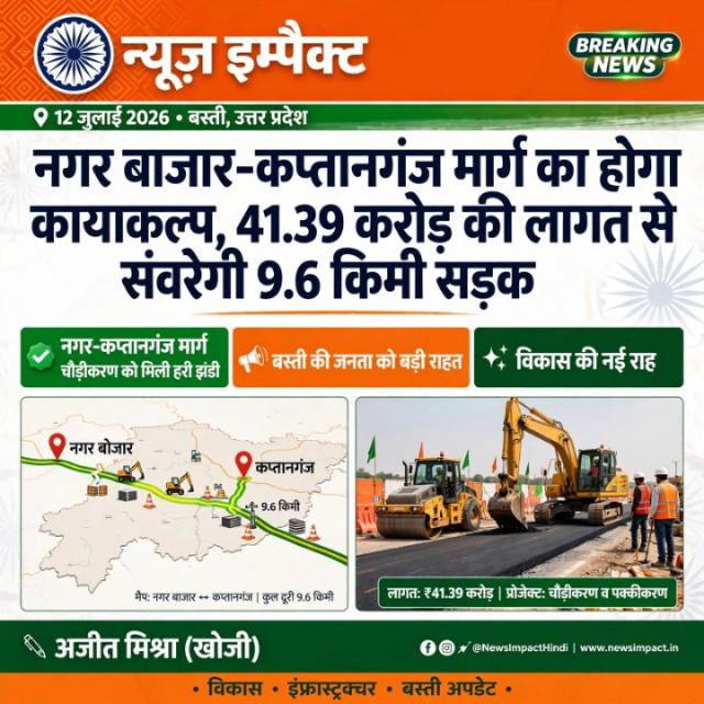 ₹41.39 करोड़ से संवरेगा नगर-कप्तानगंज मार्ग, चौड़ीकरण का रास्ता हुआ साफ