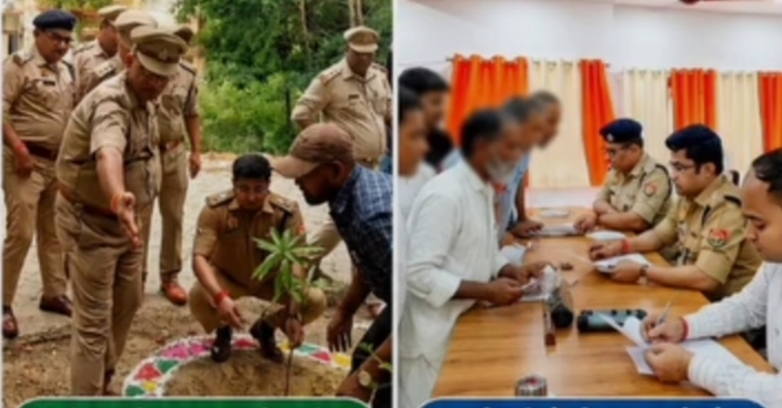 एसपी ने मेहदावल में किया वृक्षारोपण, समाधान दिवस पर 293 शिकायतें सुनीं