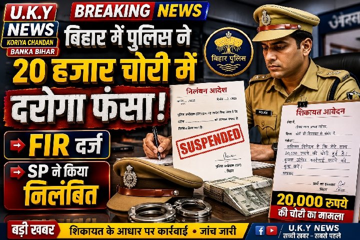 बिहार में 20 हजार की चोरी: दारोगा पर FIR, SP ने किया निलंबित