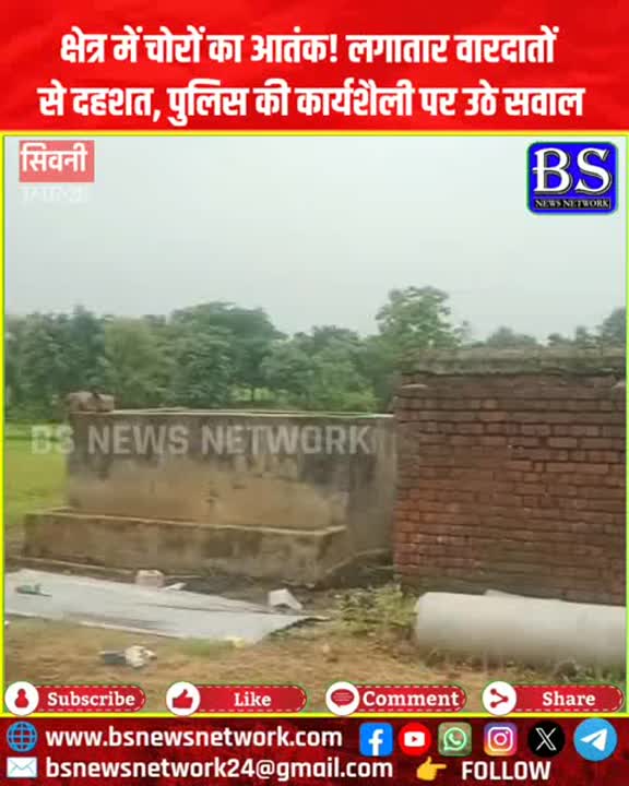चोरों के आतंक से सिवनी में दहशत, पुलिस की कार्यशैली पर उठे सवाल