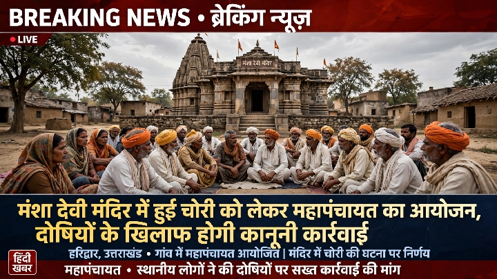 मंशा देवी मंदिर में चोरी के बाद महापंचायत, चौकीदार ही निकले चोर