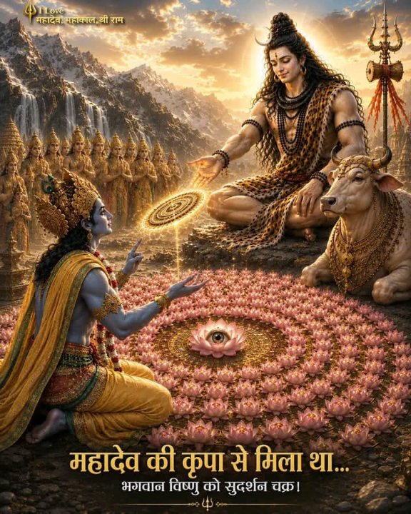 महादेव की कृपा और समर्पण से भगवान विष्णु को मिला सुदर्शन चक्र