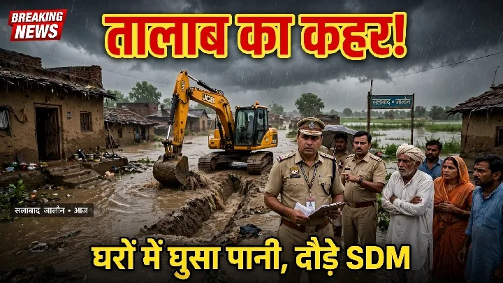 तालाब का कहर! घरों में घुसा पानी, SDM ने JCB से खोला रास्ता