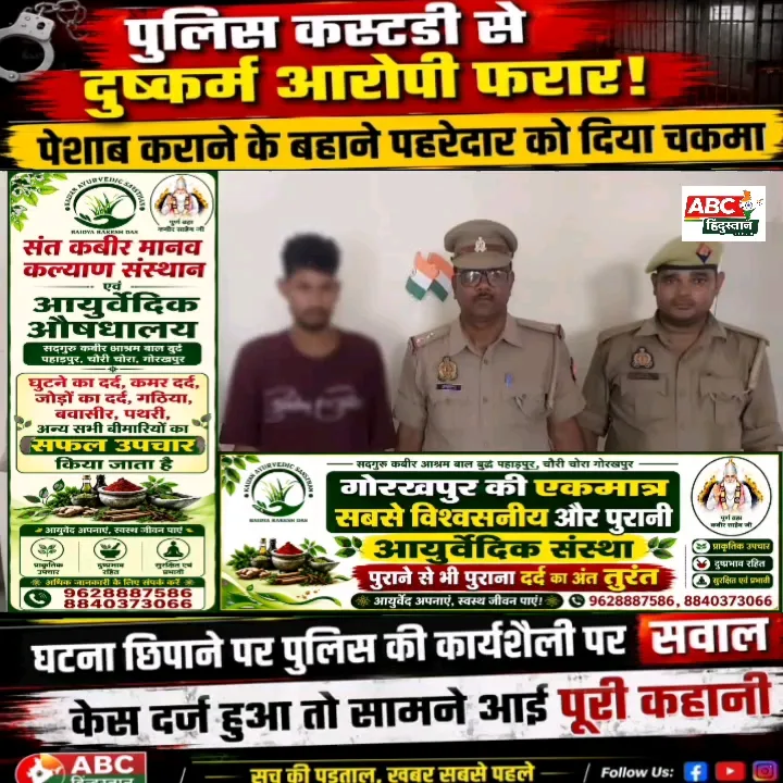 दुष्कर्म आरोपी पुलिस कस्टडी से फरार, सवालों में पुलिस की कार्यशैली