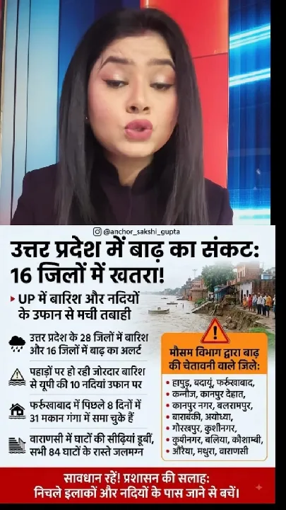 उत्तर प्रदेश में बाढ़ का संकटः 16 जिलों में खतरा