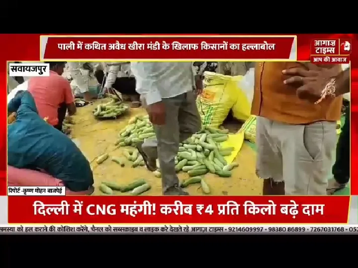 पाली में कथित अवैध खीरा बाजार पर किसानों का हल्लाबोल