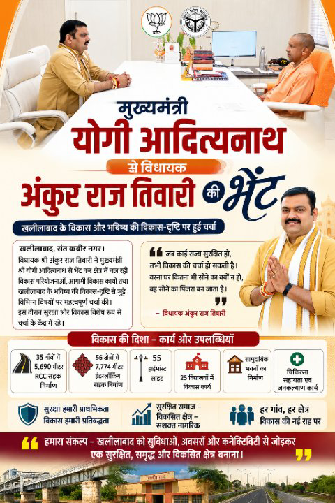 मुख्यमंत्री से मुलाकात, खलीलाबाद के विकास पर मंथन