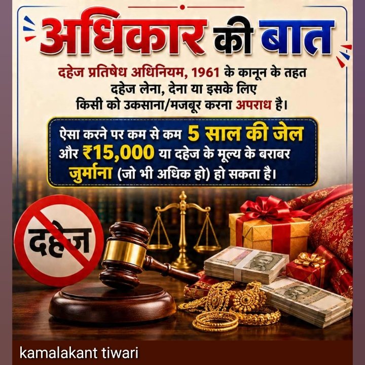 दहेज लेने पर 5 साल की सजा, जुर्माना भी