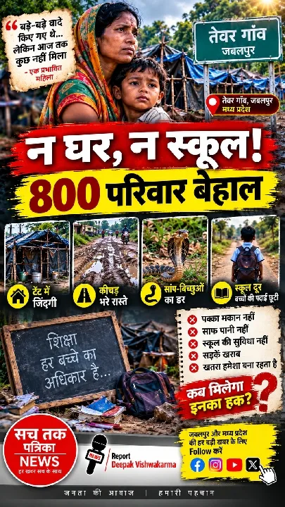जबलपुर: विस्थापन के 5 महीने बाद भी 800 परिवार बेहाल
