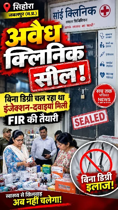 सिहोरा में अवैध क्लिनिक सील, बिना डिग्री चल रहा था क्लिनिक