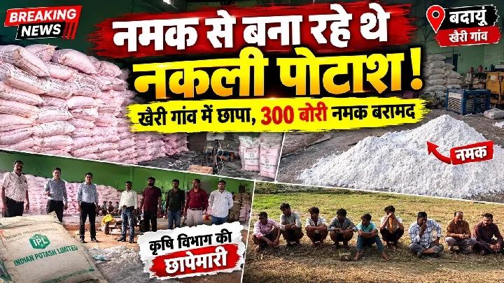 बदायूं में नमक से बना रहे थे नकली पोटाश! 300 बोरी जब्त