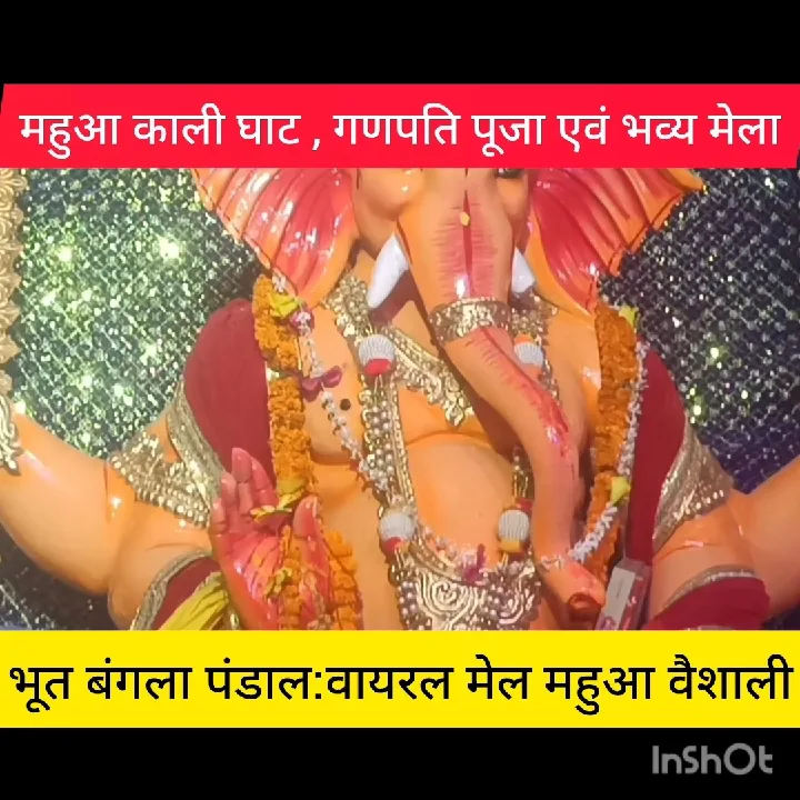 महुआ काली घाट में गणपति पूजा, भूत पंडाल वायरल, भव्य मेला